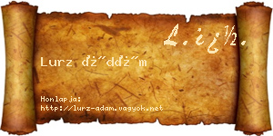 Lurz Ádám névjegykártya
